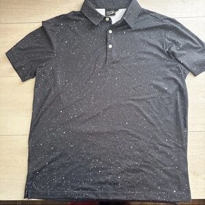 Sunday Swagger Men’s Black Speckled Polo Short Sleeve Golf Shirt Large